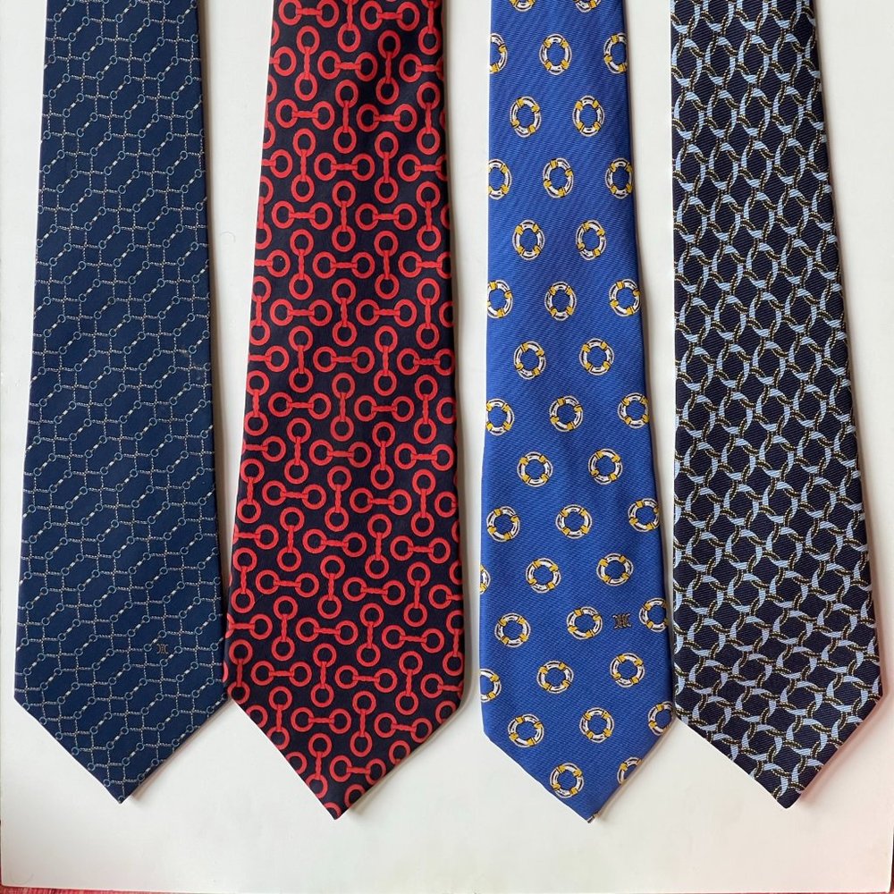 FOUR Designer silk Ties - CELINE - from Europe